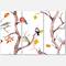 Designart - Fall Trees and Little Birds - Traditional Canvas Wall Art Print